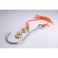 Reef cave Diving equipment coiled lanyard dive hook.